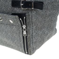 Pre Owned Saint Laurent Paris Grey Pony Hair Downtown Luggage Tote