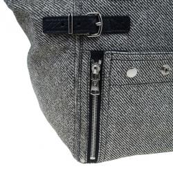 Pre Owned Saint Laurent Paris Grey Pony Hair Downtown Luggage Tote