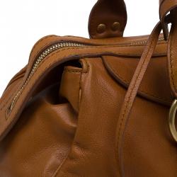 Pre Owned Saint Laurent Paris Tan Leather Muse Bowler Bag