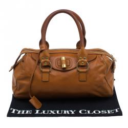 Pre Owned Saint Laurent Paris Tan Leather Muse Bowler Bag