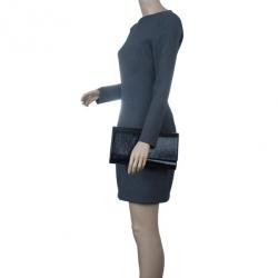 Pre Owned Saint Laurent Paris Black Leather Belle De Jour Flap Clutch