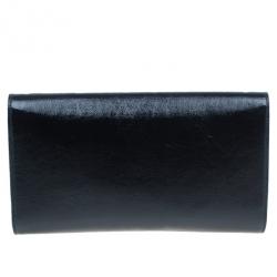 Pre Owned Saint Laurent Paris Black Leather Belle De Jour Flap Clutch