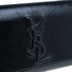 Pre Owned Saint Laurent Paris Black Leather Belle De Jour Flap Clutch