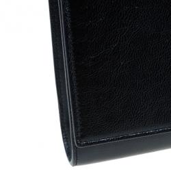 Pre Owned Saint Laurent Paris Black Leather Belle De Jour Flap Clutch