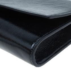 Pre Owned Saint Laurent Paris Black Leather Belle De Jour Flap Clutch