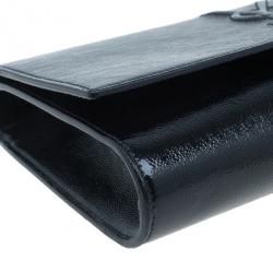 Pre Owned Saint Laurent Paris Black Leather Belle De Jour Flap Clutch