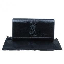 Pre Owned Saint Laurent Paris Black Leather Belle De Jour Flap Clutch