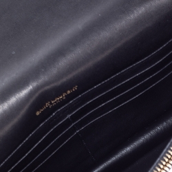 Pre Owned Saint Laurent Black Leather Small Kate Heart Chain Bag