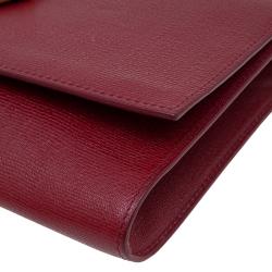 Pre Owned Saint Laurent Paris Red Leather Large Chyc Clutch