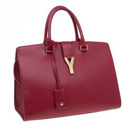 Pre Owned حقيبة سان لوران باريس كاباس شيك جلد أحمر متوسطة