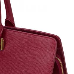 Pre Owned حقيبة سان لوران باريس كاباس شيك جلد أحمر متوسطة