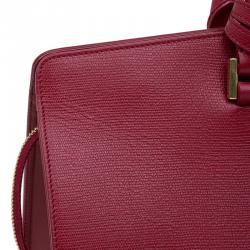 Pre Owned حقيبة سان لوران باريس كاباس شيك جلد أحمر متوسطة