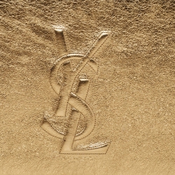 Pre Owned Saint Laurent Gold Leather Belle De Jour Clutch