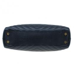 Pre Owned Saint Laurent Paris Black Matelasse Leather Cassandre Shopper Tote