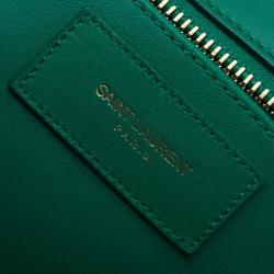 Pre Owned Saint Laurent Paris Green Leather Small Ligne Y Cabas Tote