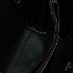 Pre Owned Saint Laurent Dark Green Pebbled Leather Baby Classic Sac De Jour Tote