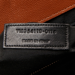Saint Laurent Brown Matelassé Leather Large Monogram Envelope Shoulder Bag