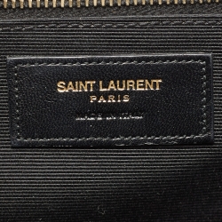 Pre Owned Saint Laurent Dark Green Matelassé Leather Large Cassandre Flap Bag