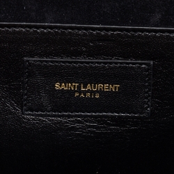 Pre Owned Saint Laurent Metallic Gold Leather Monogram Clutch