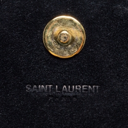Pre Owned Saint Laurent Metallic Gold Leather Monogram Clutch