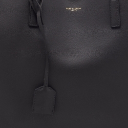 Pre Owned Saint Laurent Dark Grey Leather E/W Shopper Tote