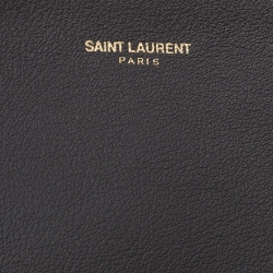 Pre Owned Saint Laurent Dark Grey Leather E/W Shopper Tote