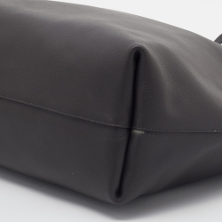 Pre Owned Saint Laurent Dark Grey Leather E/W Shopper Tote