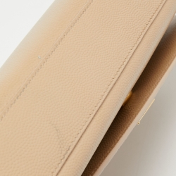 Saint Laurent Beige Leather Monogram Kate Chain Shoulder Bag