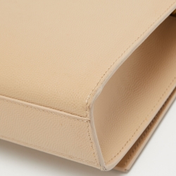 Saint Laurent Beige Leather Monogram Kate Chain Shoulder Bag