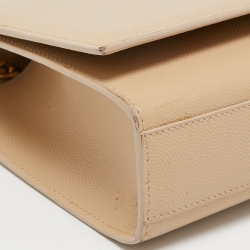 Saint Laurent Beige Leather Monogram Kate Chain Shoulder Bag