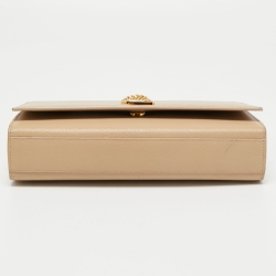 Saint Laurent Beige Leather Monogram Kate Chain Shoulder Bag