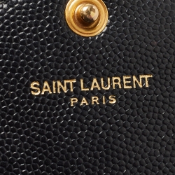 Saint Laurent Matelasse Leather Monogram Envelope Wallet on Chain