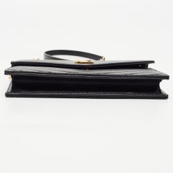 Saint Laurent Matelasse Leather Monogram Envelope Wallet on Chain
