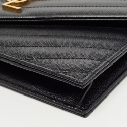 Saint Laurent Matelasse Leather Monogram Envelope Wallet on Chain
