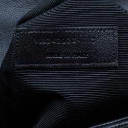 Pre Owned Saint Laurent Black Leather Large Chevron Cassandre Shoulder Bag