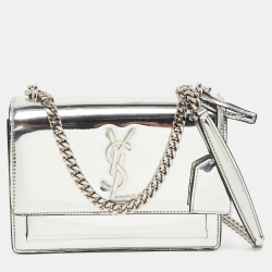 Saint Laurent Womens Sunset Chain Bag Navy / Silver Large – Luxe Collective