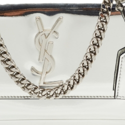 Saint Laurent Silver Mirrored Leather Sunset Shoulder Bag