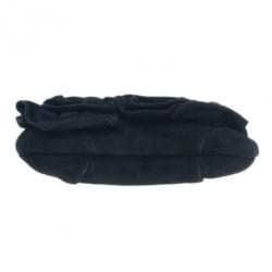 Pre Owned Saint Laurent Paris Black Suede Era Nadja Flower Pochette