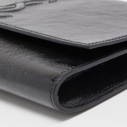 Pre Owned Saint Laurent Black Patent Leather Belle De Jour Flap Clutch