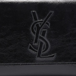 Pre Owned Saint Laurent Black Patent Leather Belle De Jour Flap Clutch