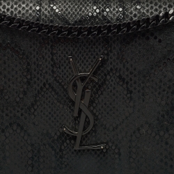 Saint Laurent Black Snakeskin Embossed Leather Kate Wallet On Chain