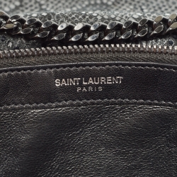Saint Laurent Black Snakeskin Embossed Leather Kate Wallet On Chain