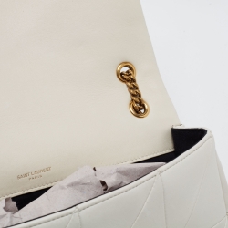 Pre Owned Saint Laurent White Leather Jamie Shoulder Bag