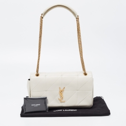 Pre Owned Saint Laurent White Leather Jamie Shoulder Bag