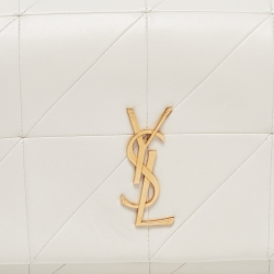 Pre Owned Saint Laurent White Leather Jamie Shoulder Bag