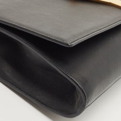 Pre Owned Saint Laurent Black Leather Y-Ligne Clutch