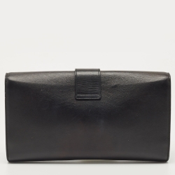 Pre Owned Saint Laurent Black Leather Y-Ligne Clutch