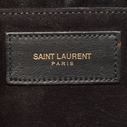 Pre Owned Saint Laurent Black Leather Y-Ligne Clutch