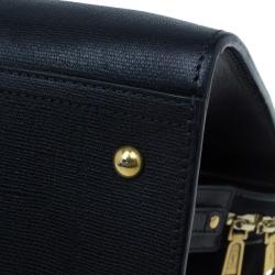 Pre Owned حقيبة سانت لوران جلد أسود وسط كاباس شي