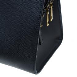 Pre Owned حقيبة سانت لوران جلد أسود وسط كاباس شي